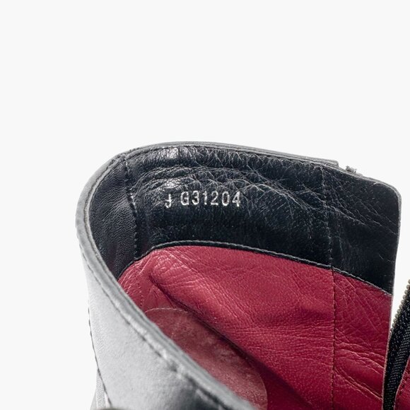 Chanel CC Turnlock Ankle Boot Size 36.5 US 5.5-6 Black Leather Moto Biker Bootie - Picture 14 of 15